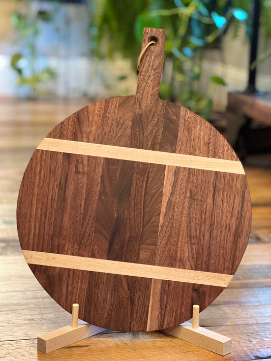Black Walnut Round Modern Charcuterie Board