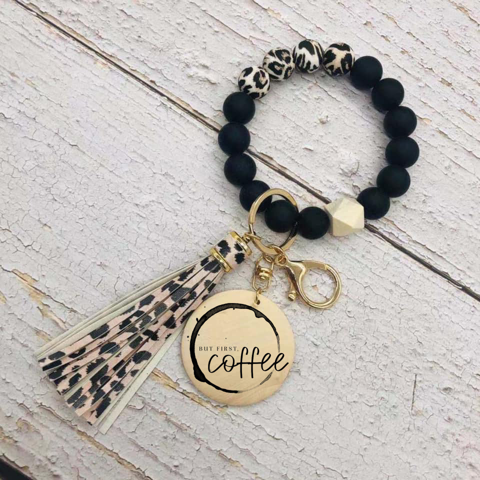 Leopard Tassel Wristlet