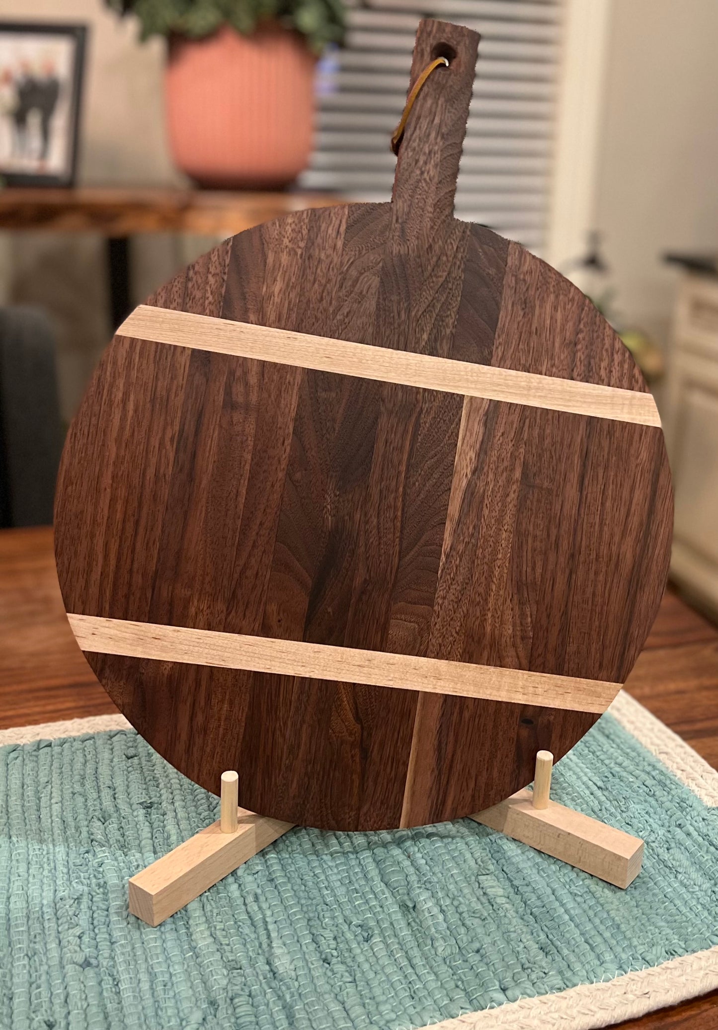 Black Walnut Round Modern Charcuterie Board