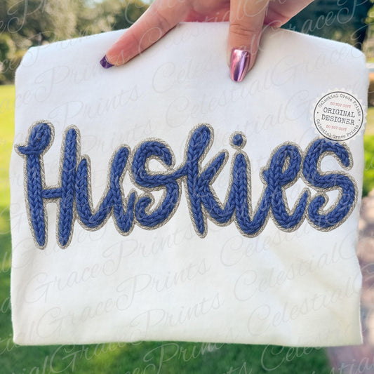 Knit Huskies Script