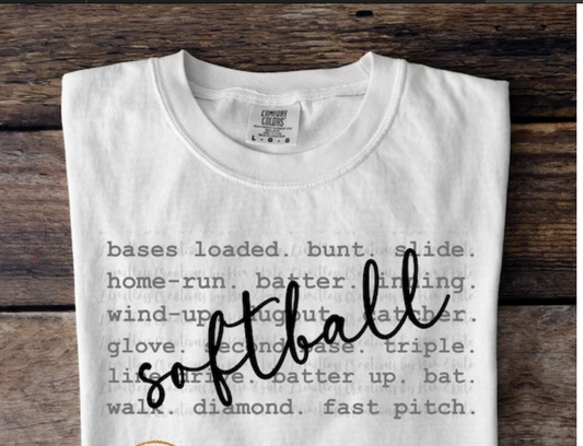 Softball Word Art