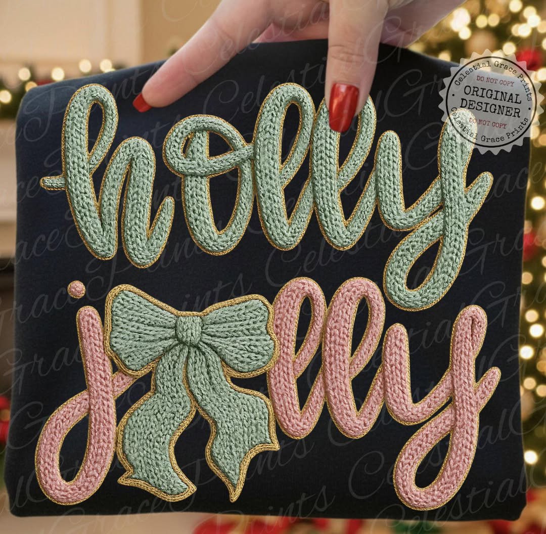 Faux Yarn Holly Jolly