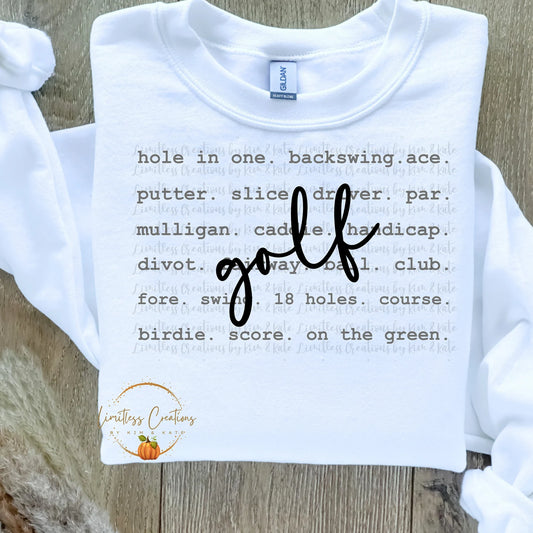 Golf Typography