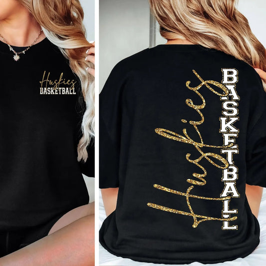 Huskies Basketball Gold Glitter