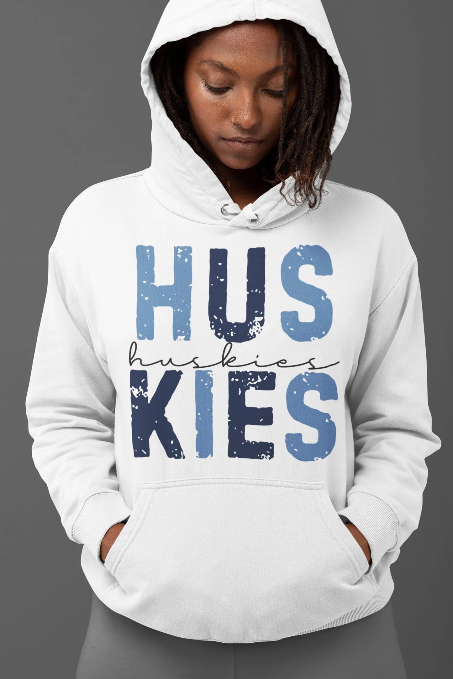 Huskies Distressed Split Letter