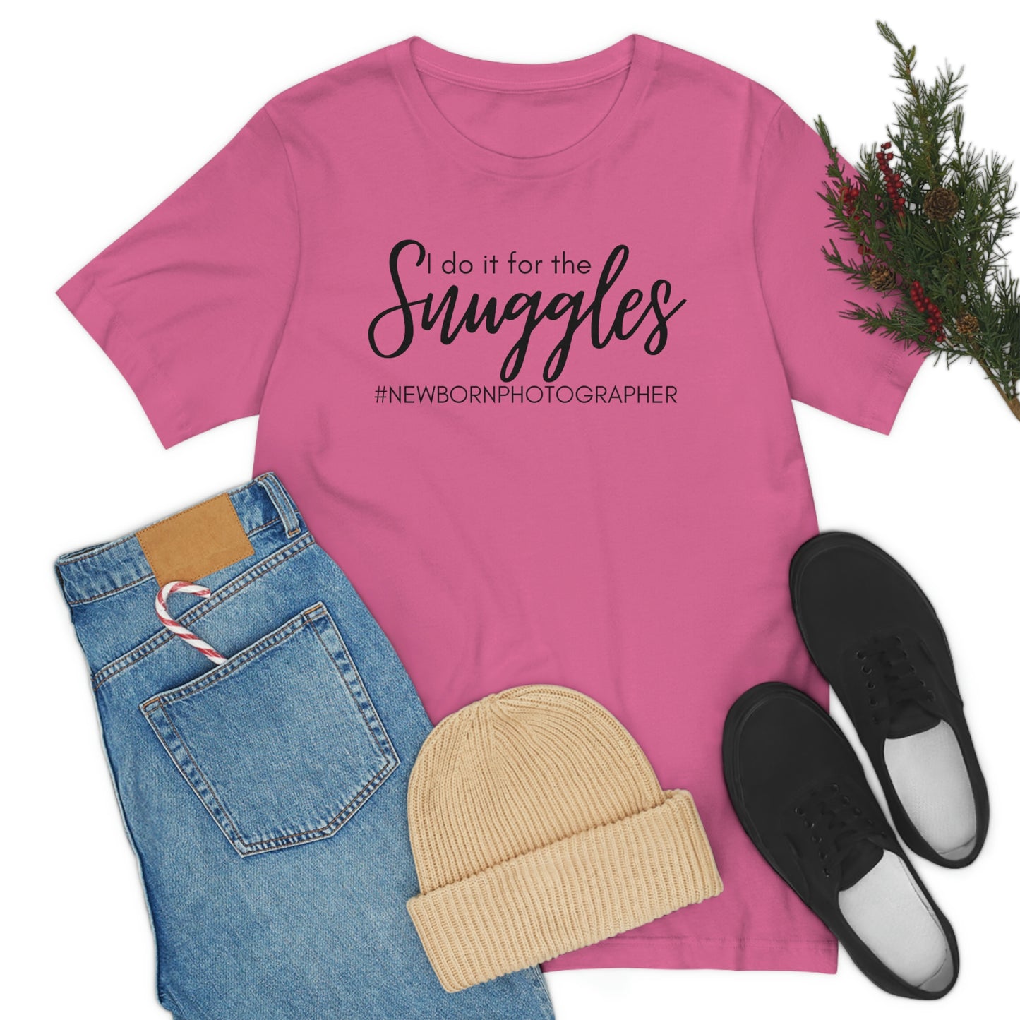 I Do It For The Snuggles Newborn Photographer Unisex Short Sleeve Tee