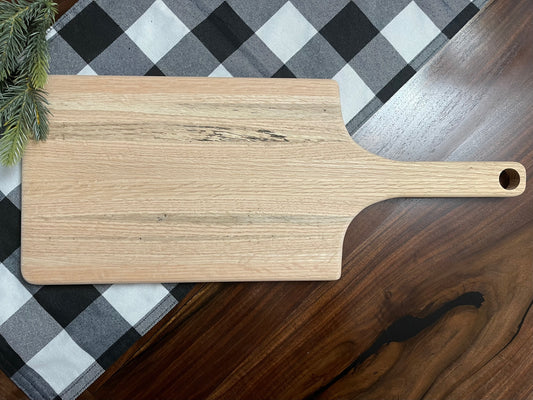 Hand Cut Laser Engraved Chunky Maple Wood Cutting Board #91