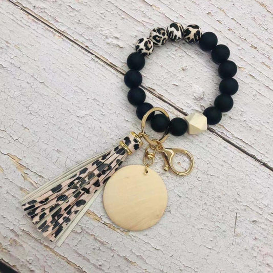 Leopard Tassel Wristlet